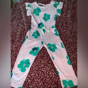 Crewcuts Pink and Green Clover Romper